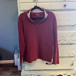UNTUCKit Burgundy Quarter-Zip Pullover, men’s size medium.